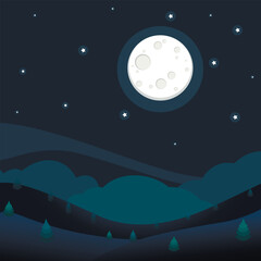 ready-made night background for illustration or use in animation
