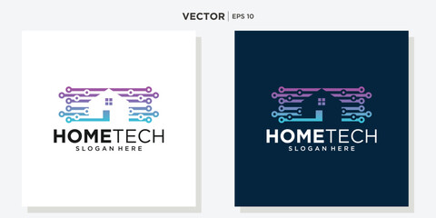 home tech logo. The logo is used for home technology, smart home companies