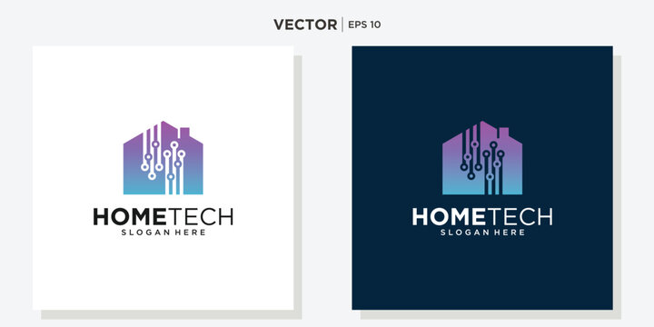 home tech logo. The logo is used for home technology, smart home companies