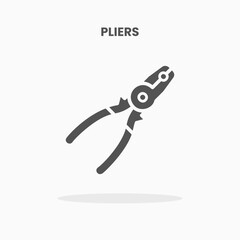 Pliers icon vector illustration glyph style. Great used for web, app, digital product, presentation, UI and many more.