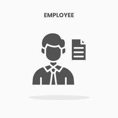 Employee icon vector illustration glyph style. Great used for web, app, digital product, presentation, UI and many more.