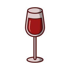 isolated valentines wine glass on white background