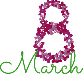 Postcard for March 8 with orchids.