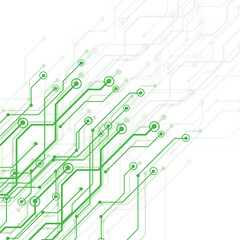 Green line and white abstract background