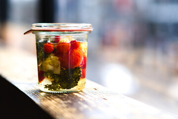 瓶詰手作りピクルス　トマト　ブロッコリー　カリフラワー