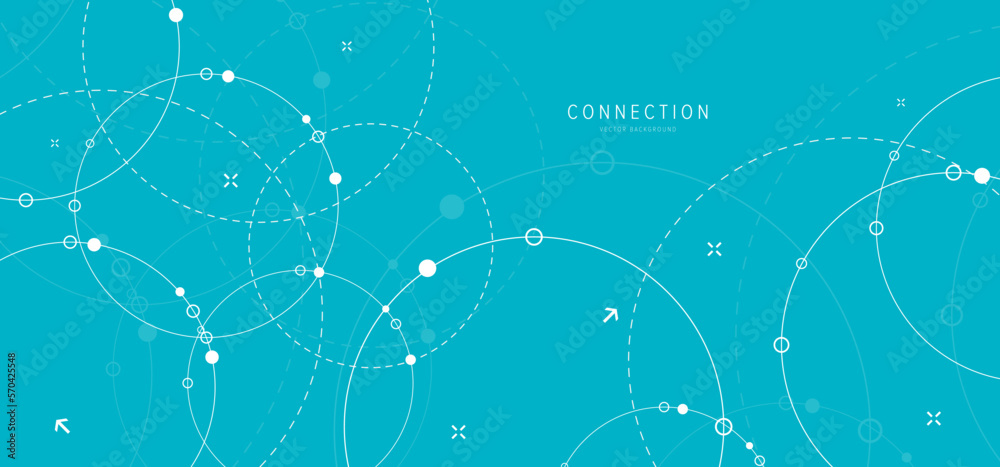 Canvas Prints Network background. Connections with points, lines, and people icons. Vector technology background