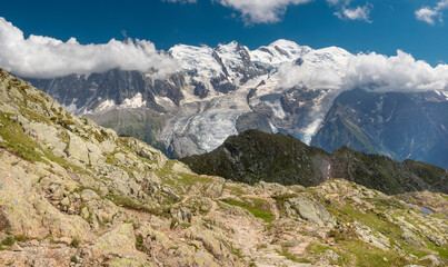 Fototapeta na wymiar The Mont Blanc massif - Chamonix.