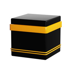 simple minimalist kaaba 3d render icon illustration