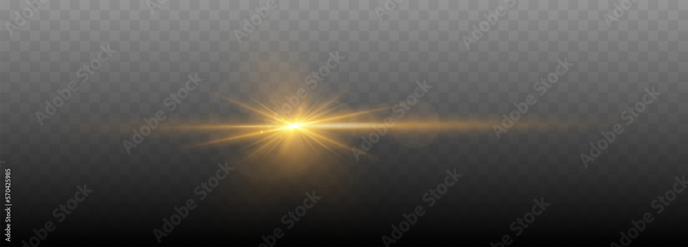 Poster lens flare vector illustration. glowing spark light effect isolated on transparent background.