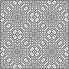 Stylish texture with figures from lines.
Abstract geometric black and white pattern for web page, textures, card, poster, fabric, textile. Monochrome graphic repeating design. 