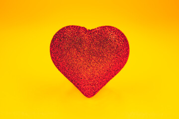 heart shape on the yellow background