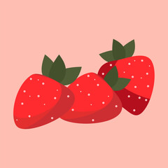 Cartoon strawberry for celebration design. Colorful cartoon vector illustration. Sweet holiday food. - 570429504