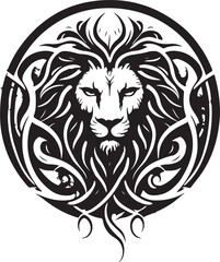 Lion ethnic graphic style with celtic ornaments. Vector illustration