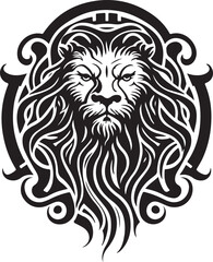 Lion ethnic graphic style with celtic ornaments. Vector illustration