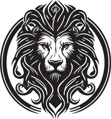Lion ethnic graphic style with celtic ornaments. Vector illustration