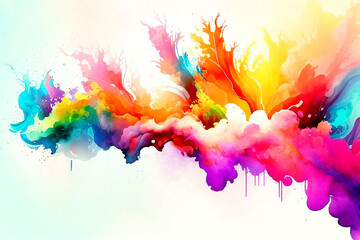 Abstract vivid colorful splash watercolor painted texture background design