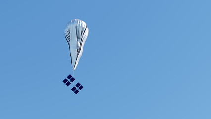 Spy balloon. Gathers intelligence at high altitude. 3d render