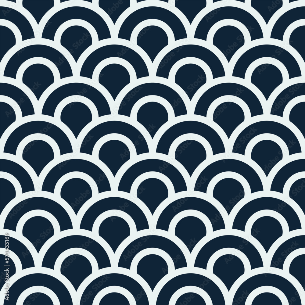 Poster Abstract wave pattern. Japanese wave pattern.