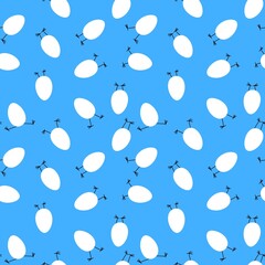 Easter cartoon eggs with legs seamless pattern for wrapping paper and kids clothes print and fabrics and linens