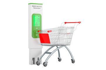 TDS meter with shopping cart, 3D rendering
