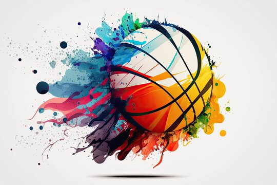 Colorful basketball background, NBA basketball poster with colorful background, ai