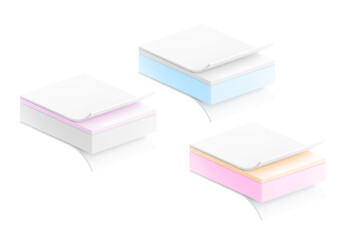 Realistic four-layer material set. Great base for infographics. Vector illustration isolated on white background. The illustration will present the product consisting of four layers. EPS10.	