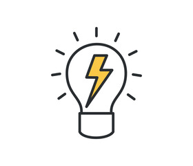 Light bulb and lightning design. Electricity vector design. Bulb and flash design.
