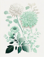 Beautiful White Flower Illustration For Weddings, Cards, Logos, Backgrounds. Generative AI