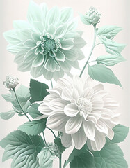 Beautiful White Flower Illustration For Weddings, Cards, Logos, Backgrounds. Generative AI