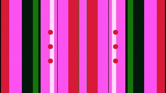 Colorful geometric composition with rectangles and dots in motion. 