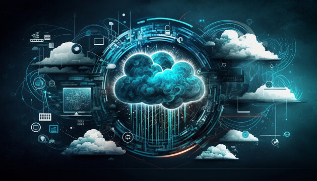 Cloud computing technology concept wallpaper background
