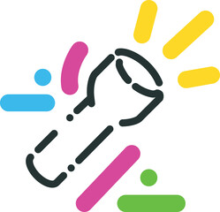 modern style business icon isolated symbol flashlight - PNG image with transparent background