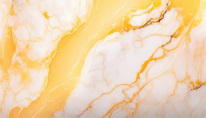 Abstract peach and yellow marble liquid texture with gold splashes, luxury background
