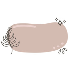 Aesthetic Boho Plant Textbox Vector Design