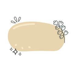 Aesthetic Boho Plant Textbox Vector Design