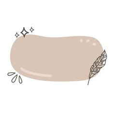 Aesthetic Boho Plant Textbox Vector Design