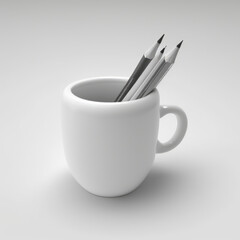 Generative AI pen inside a white ceramic cup