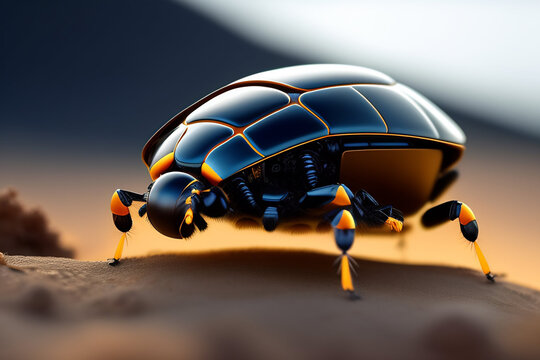 insectos robot, androides y futuristas. im&aacute;genes en primer plano y macro de hormigas, avispas, abejas modificadas, concepto de mundo futurista.
