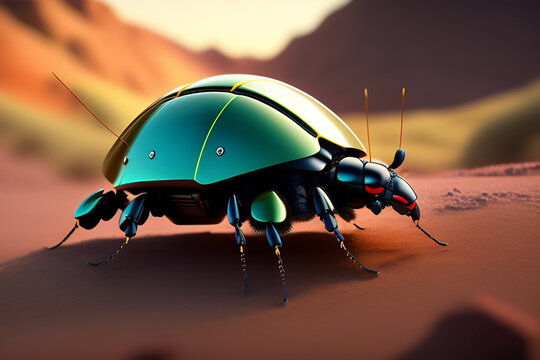 insectos robot, androides y futuristas. im&aacute;genes en primer plano y macro de hormigas, avispas, abejas modificadas, concepto de mundo futurista.