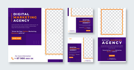 Business Digital Marketing Agency Social Media Post for Online Marketing Promotion Banner, Story and Web Internet Ads Flyer