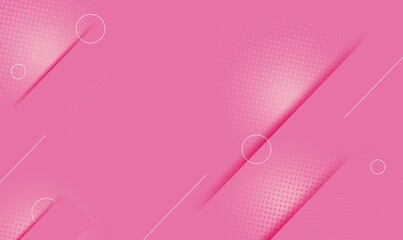 Pink geometric background with cute shape and line