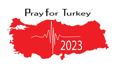 The epicenter of the earthquake in Turkey. Pray for Turkey. Vector illustration.