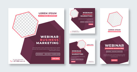 Webinar Business Conference Social Media Post for Online Marketing Promotion Banner, Story and Web Internet Ads Flyer