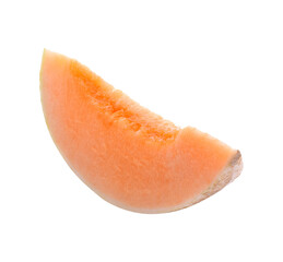 sliced japanese melons, orange melon or cantaloupe melon with seeds isolated  transparent png