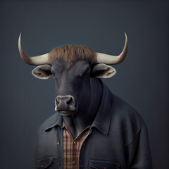 Bull NFT Art Portrait