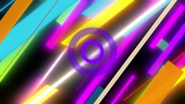 Colorful abstract lines and shapes in seamless pattern. 