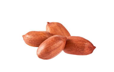 peanut kernels isolated on white background.