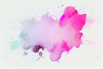 Abstract watercolor splash drawn by hand on a white background. AI Generated