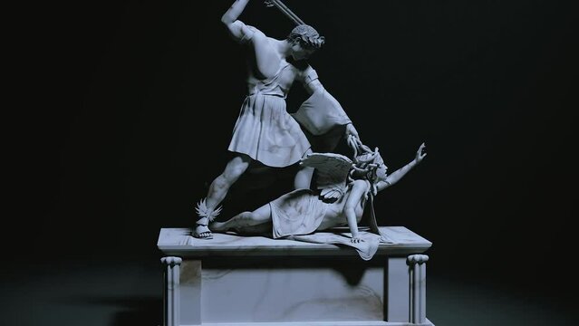 Perseus Vs Medusa Statue Motion Graphics, 3D Animation.