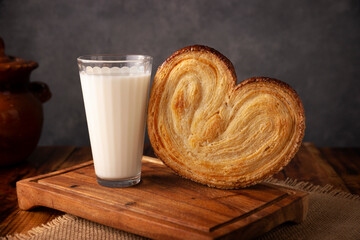 Oreja. Mexican sweet bread made with puff pastry, its name comes from its shape similar to that of...